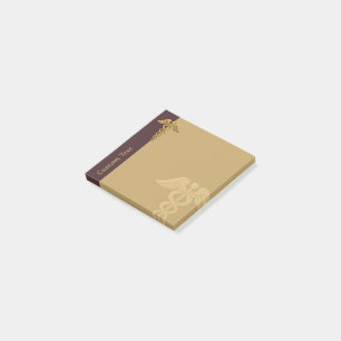 Golden Double Snake Caduceus Post-it Notes