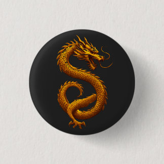 Golden Dragon 3 Cm Round Badge