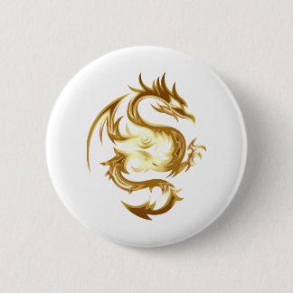 Golden Dragon 6 Cm Round Badge