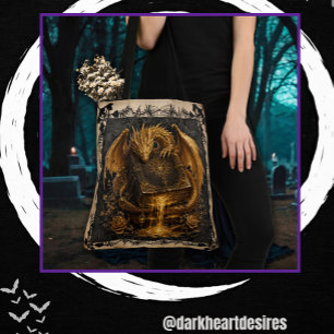 Golden Dragon Ancient Book Guardian Tote Bag