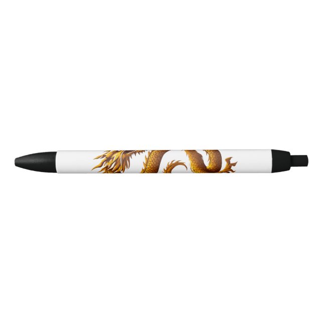 Golden Dragon Black Ink Pen (Front)