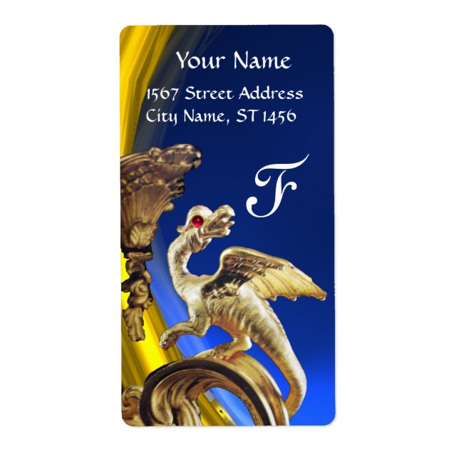 GOLDEN DRAGON BLUE SAPPHIRE AMETHYST Monogram (Front)