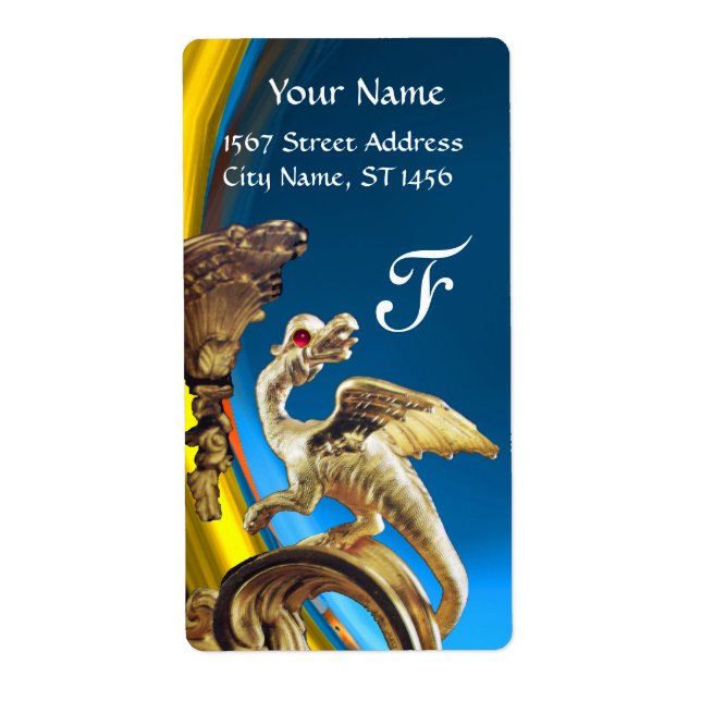 GOLDEN DRAGON BLUE SAPPHIRE AMETHYST Monogram (Front)