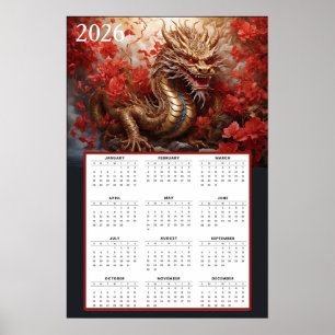 Golden Dragon Calendar 2026 – Autumn Fire  Poster