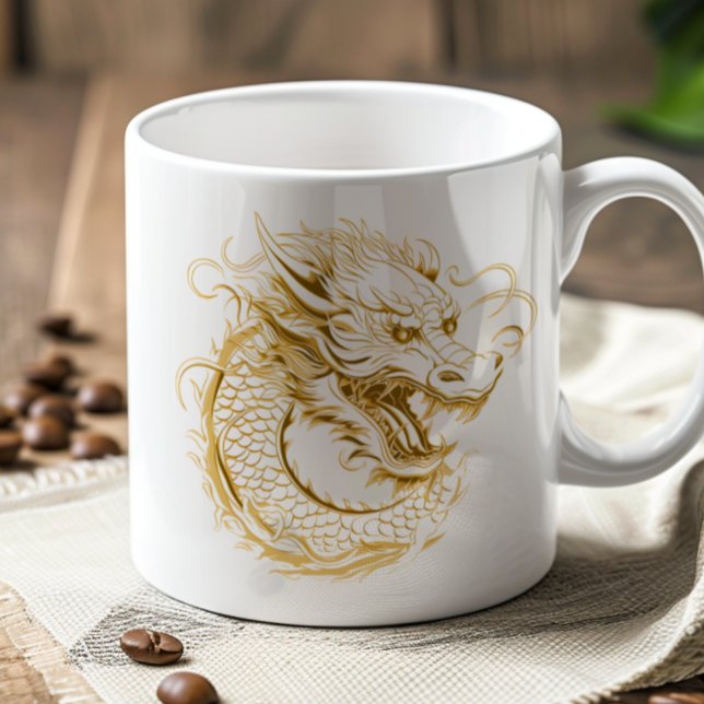 Golden Dragon Chinese Dragon Coffee Mug (Creator Uploaded)