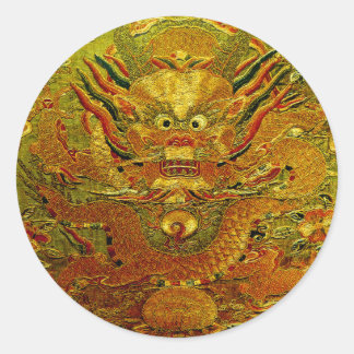 Golden dragon Chinese embroidery Ming dynasty Classic Round Sticker