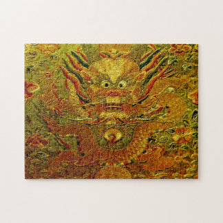 Golden dragon Chinese embroidery Ming dynasty Jigsaw Puzzle