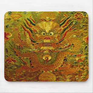 Golden dragon Chinese embroidery Ming dynasty Mouse Pad