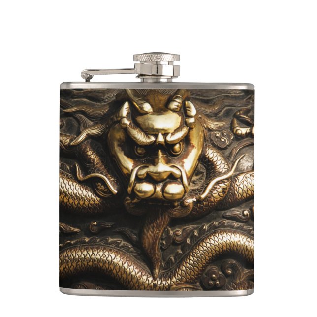 GOLDEN DRAGON HIP FLASK (Front)