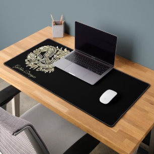 Golden Dragon Logo Add Name Text or Monogram Desk Mat