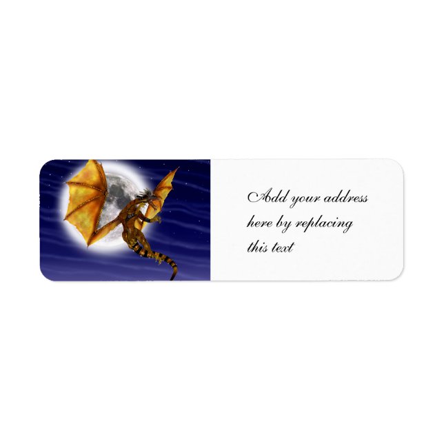 Golden Dragon Mythical Fantasy Creature Purple Sky (Front)