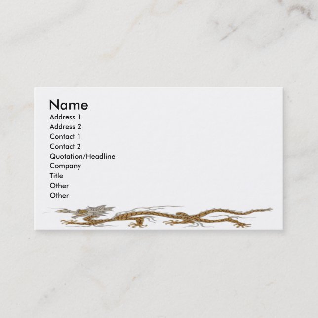 Golden Dragon Of Buddhan Profile Card (Front)