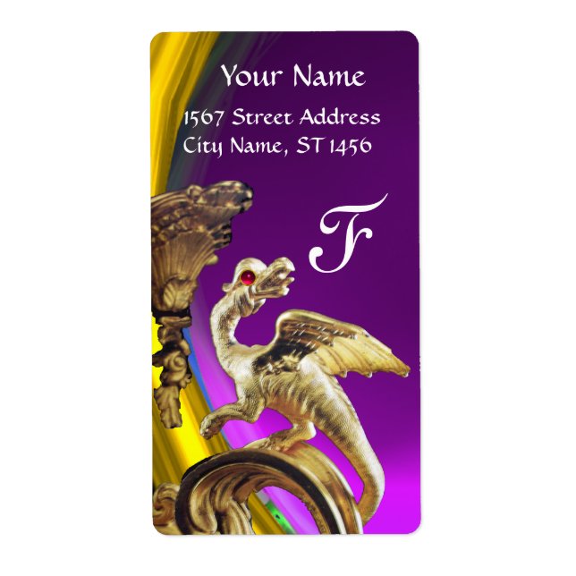 GOLDEN DRAGON PURPLE AMETHYST Monogram (Front)