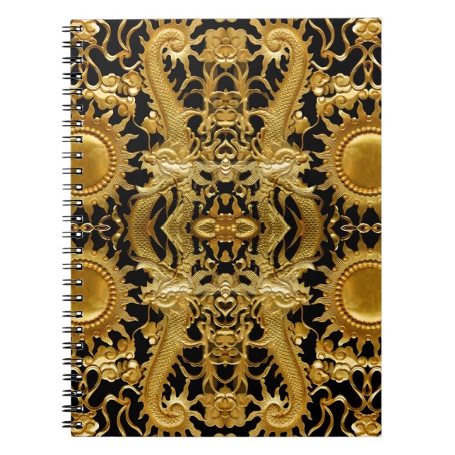 golden dragon spiral notebook (Front)