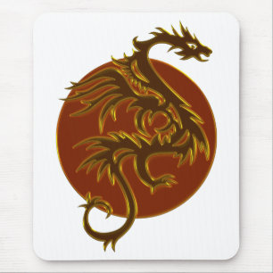Golden Dragon Sun make your own background Mouse Pad