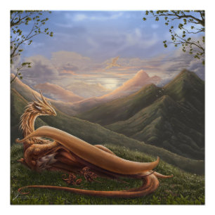 Golden Dragon Sunrise Poster