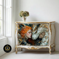 Golden Dragon Woman Fantasy Decoupage