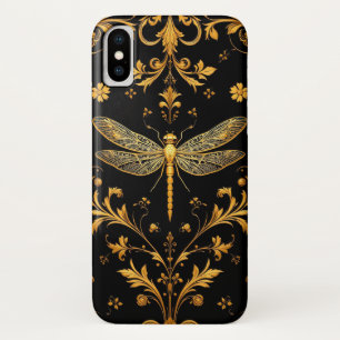 Golden Dragonfly Floral Ornamentation Case-Mate iPhone Case