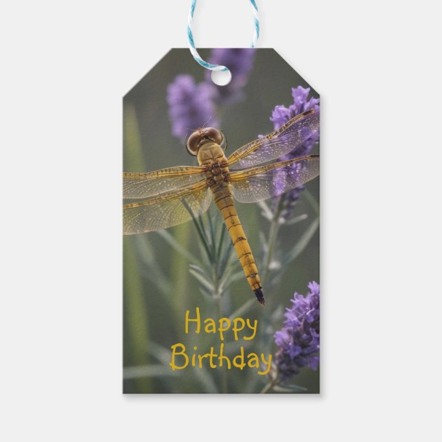 Golden Dragonfly Gift Tags (Front)