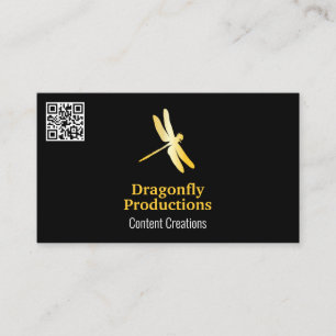 Golden Dragonfly Logo   QR Code Business Card