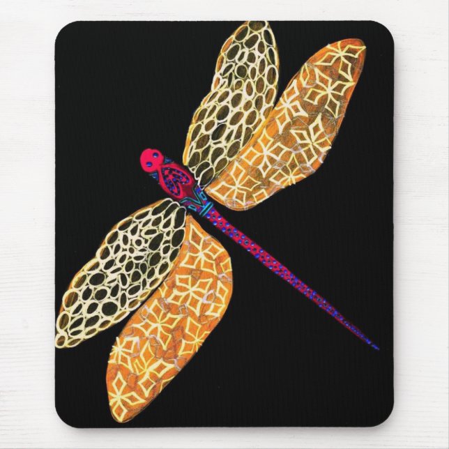 Golden Dragonfly Mouse Pad (Front)