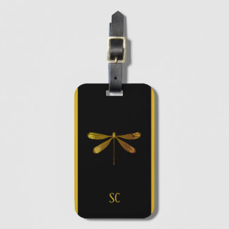 Golden Dragonfly with Custom Text Luggage Tag
