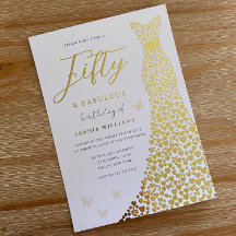 Golden Dress Fifty & Fabulous 50th Birthday Party