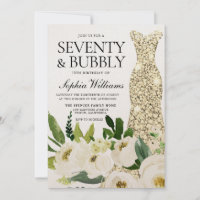 Golden Dress Seventy & Bubbly 70th Birthday Party
