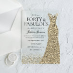 Golden Dress Womans 40th Birthday Party<br><div class="desc">Golden Dress Womans 40th Birthday Party Acrylic Invitations Party 40 and fabulous
Variations to the invitation and matching items in our store</div>
