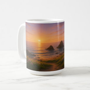 Golden Drift: Sunset Over Wildflower Cove Coffee Mug