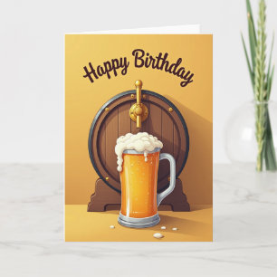 Golden Drink Birthday Card