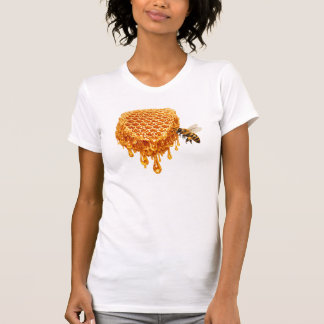 Golden Dripping Honeycomb with Honey Bee T-Shirt