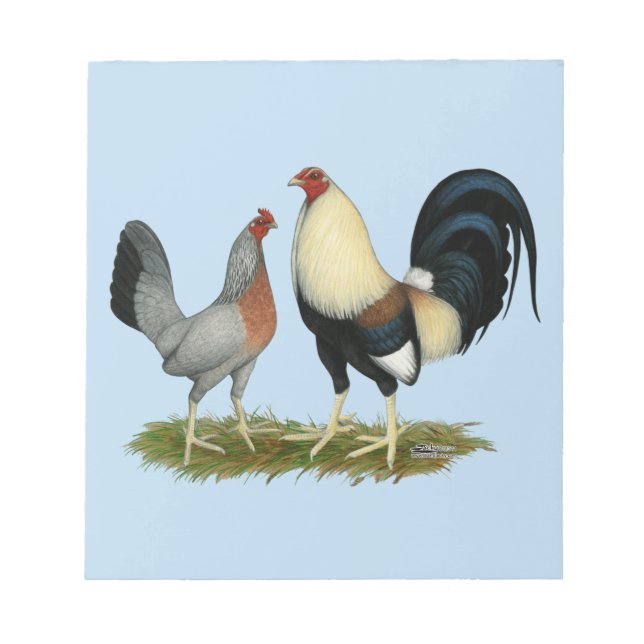 Golden Duckwing Chickens Notepad (Front)
