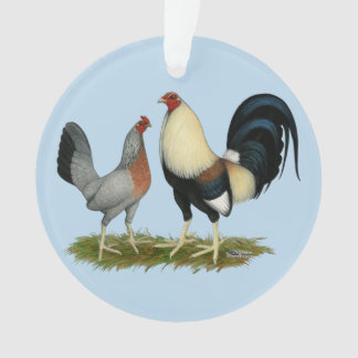 Golden Duckwing Chickens Ornament