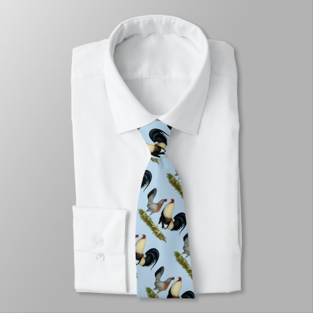 Golden Duckwing Chickens Tie (Tied)