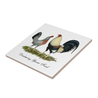 Golden Duckwing Chickens Tile
