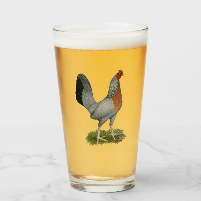 Golden Duckwing Hen Glass (Front Filled)