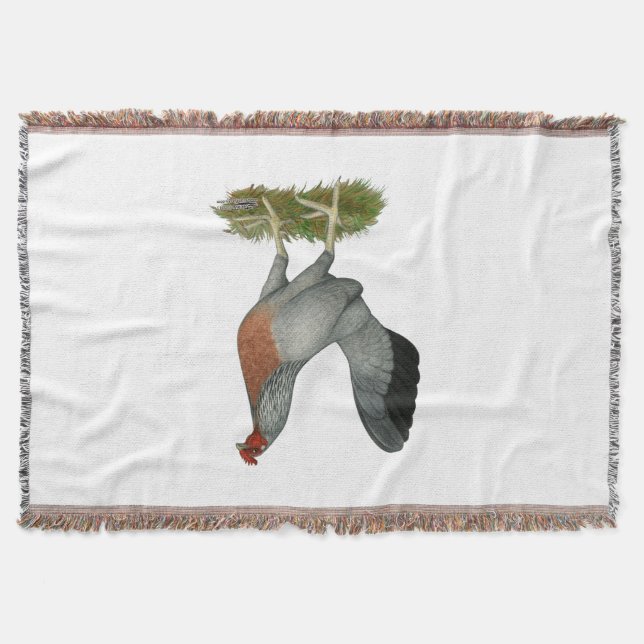 Golden Duckwing Hen Throw Blanket (Front)