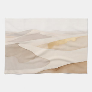 Golden Dunes Abstract Serenity Tea Towel