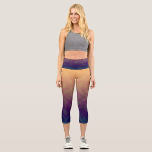 Golden Dusk Reverie Capri Leggings