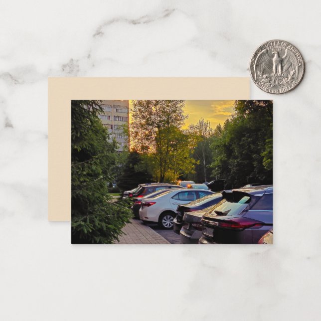 Golden Dusk Urban Flat Note Card – Customisable (Front/Back In Situ)