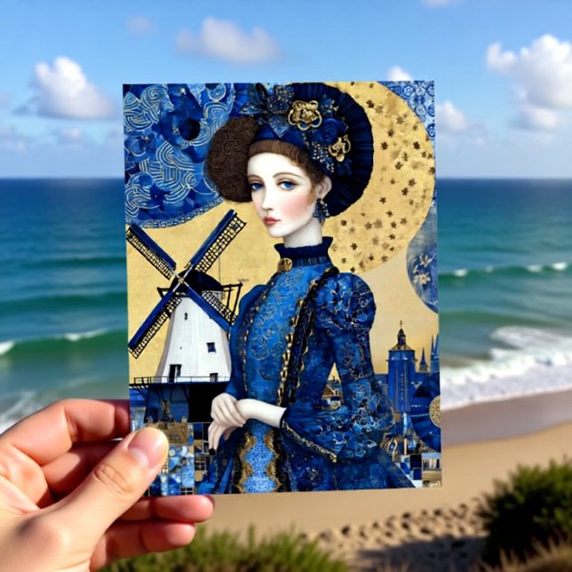 Golden Dutch Woman Landscape Postcard (Creator Uploaded)