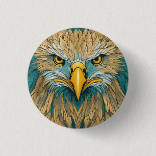 Golden Eagle Artwork 3 Cm Round Badge