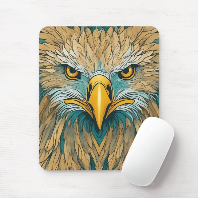 Golden Eagle Artwork Mouse Pad (With Mouse)