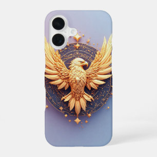 Golden Eagle Emblem with Decorative Stars iPhone 16 Case