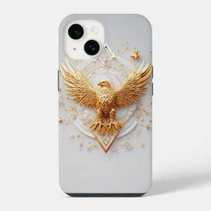 Golden Eagle Emblem with Decorative Stars iPhone 14 Case