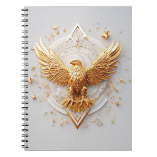 Golden Eagle Emblem with Decorative Stars Notebook