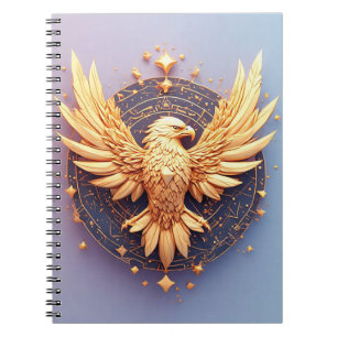 Golden Eagle Emblem with Decorative Stars Notebook