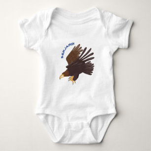 Golden eagle funny cartoon illustration baby bodysuit