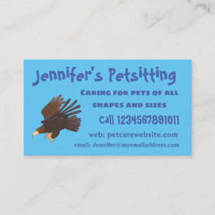 Golden eagle funny cartoon illustration business card